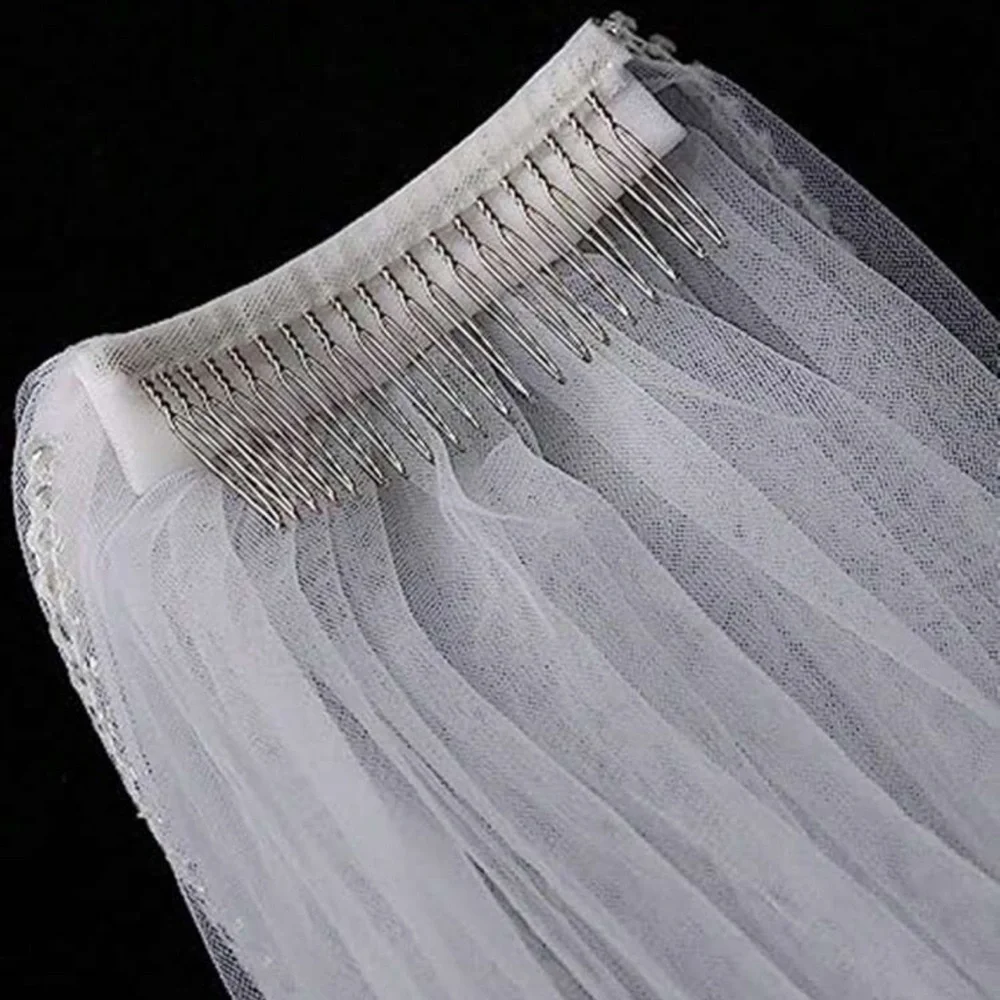 Elegant White Sparkling Veil, Sparkling White Wedding Veil